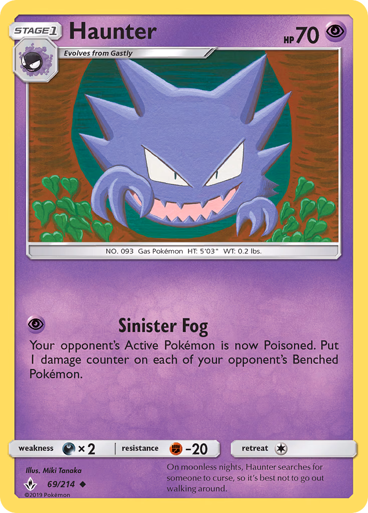 Haunter Pokemon card (69/214, Unbroken Bonds)