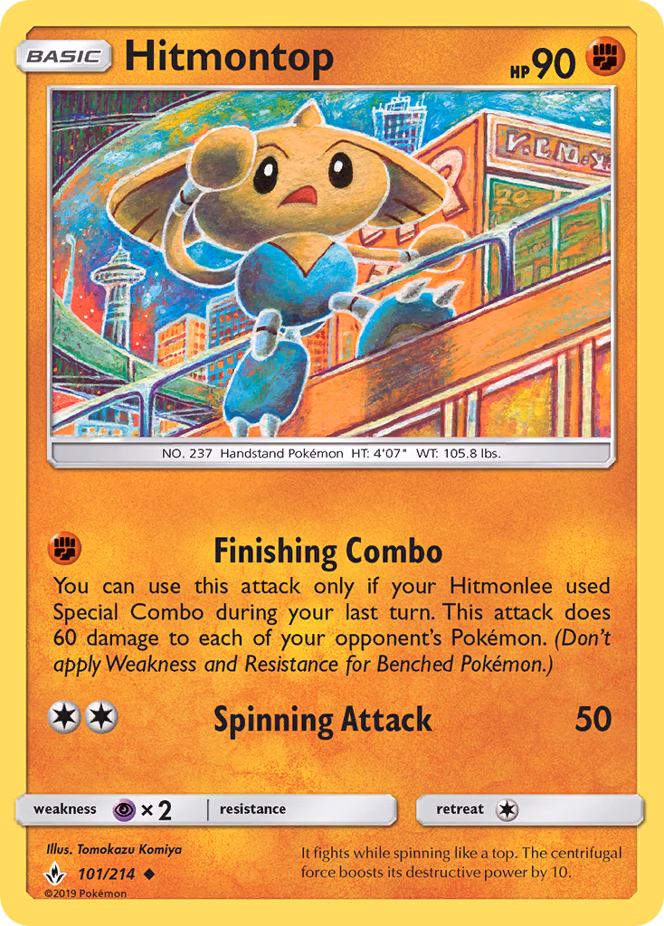 Hitmontop Pokemon card (101/214, Unbroken Bonds)