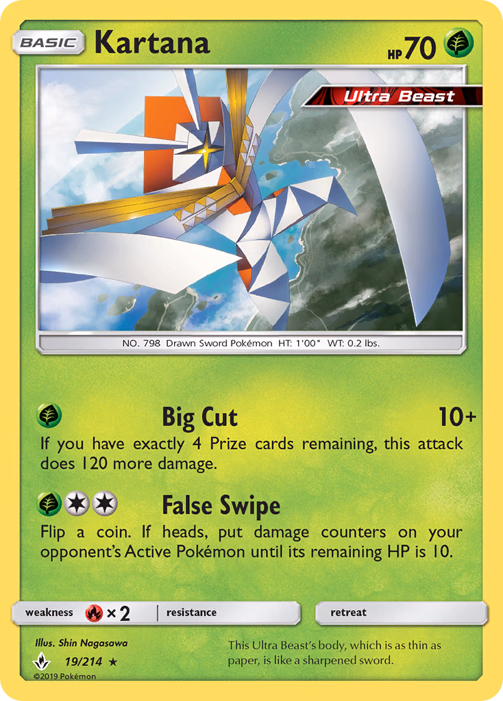 Kartana Pokemon card (19/214, Unbroken Bonds)