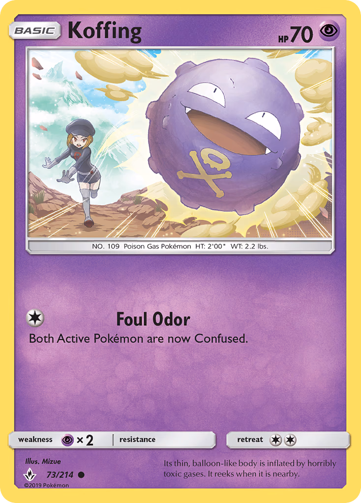Koffing Pokemon card (73/214, Unbroken Bonds)