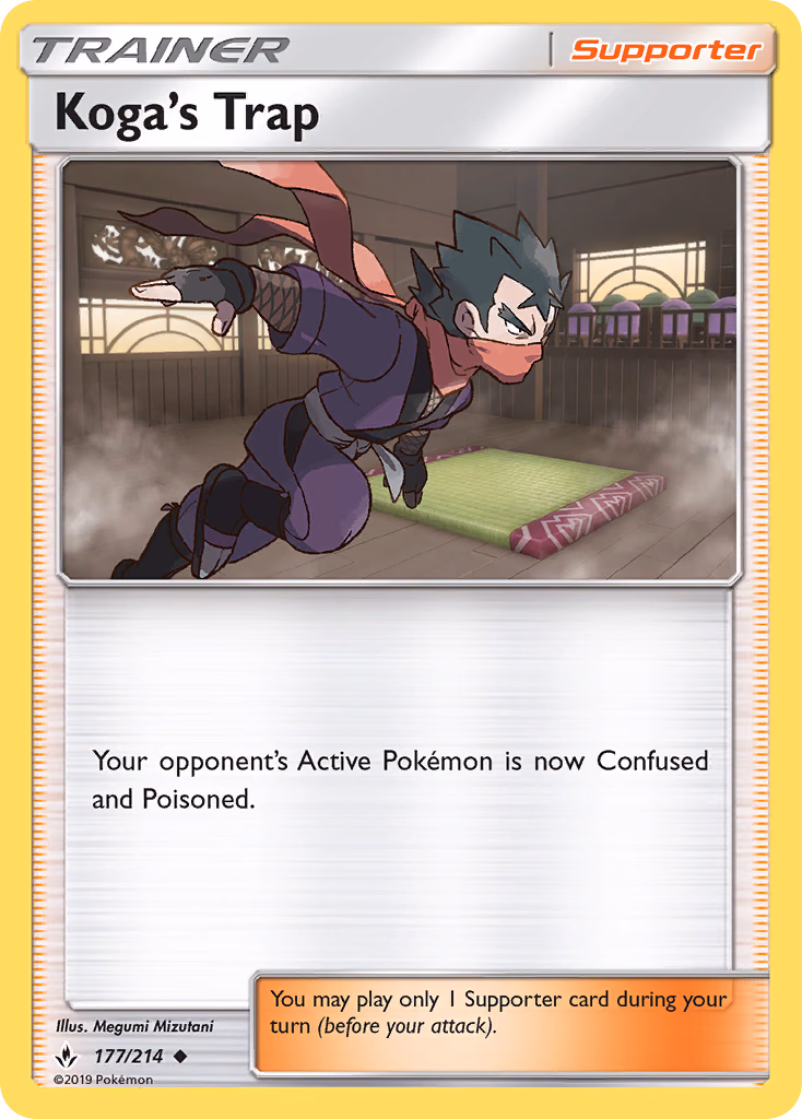 Koga's Trap Pokemon card (177/214, Unbroken Bonds)