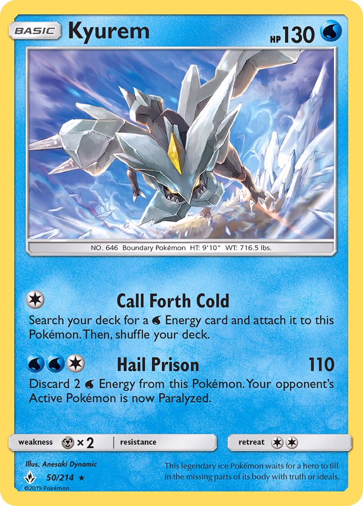 Kyurem Pokemon card (50/214, Unbroken Bonds)