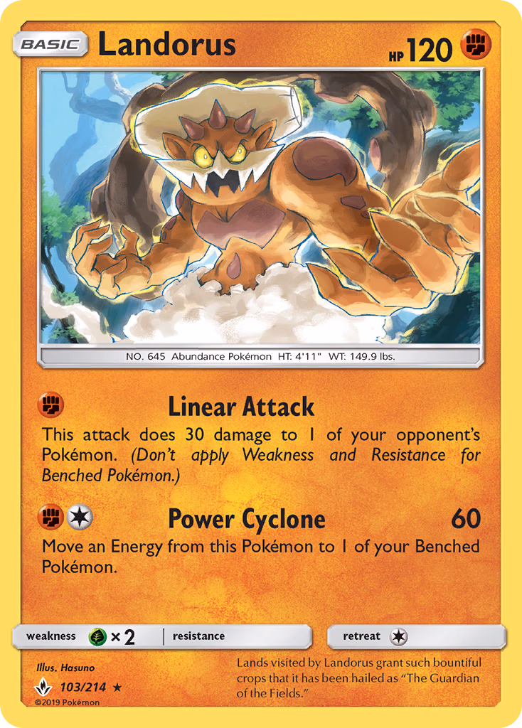 Landorus Pokemon card (103/214, Unbroken Bonds)