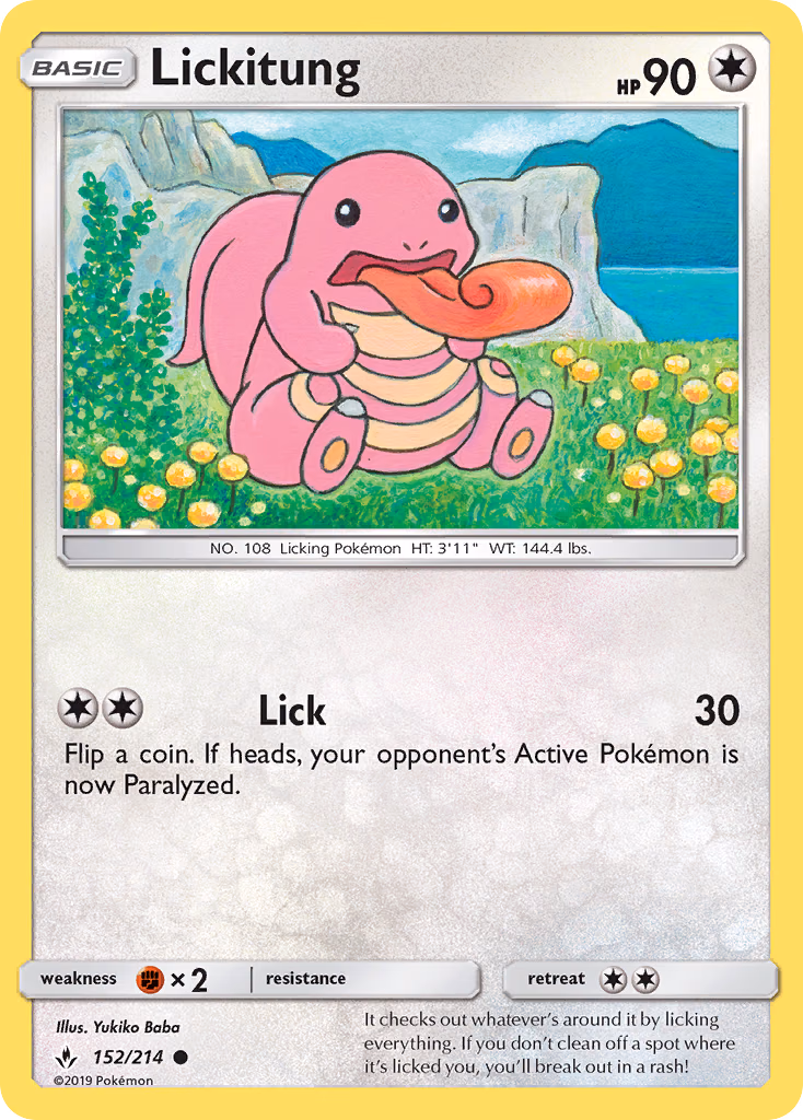 Lickitung Pokemon card (152/214, Unbroken Bonds)