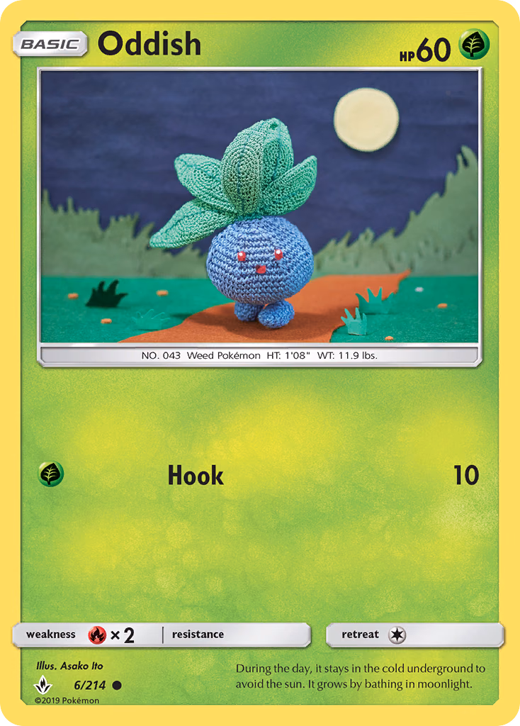 Oddish Pokemon card (6/214, Unbroken Bonds)