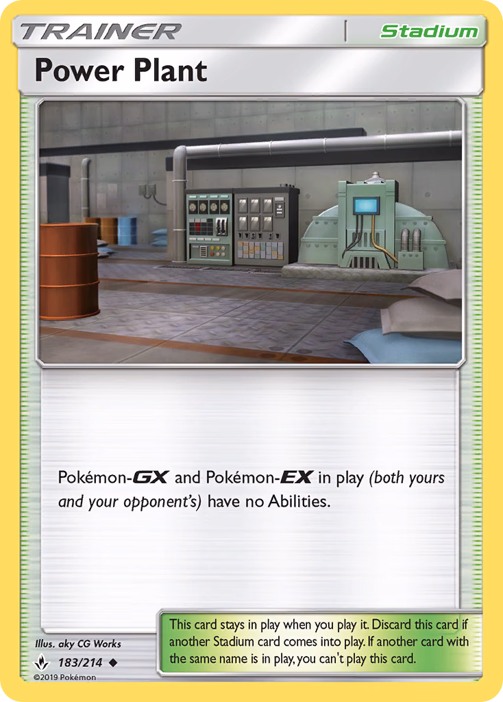 Power Plant Pokemon card (183/214, Unbroken Bonds)