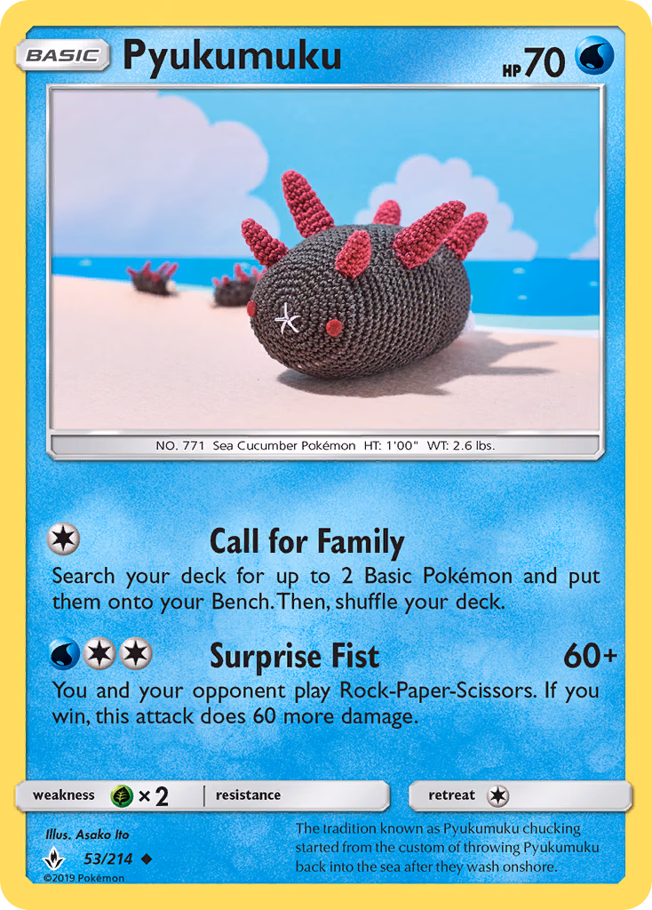 Pyukumuku Pokemon card (53/214, Unbroken Bonds)
