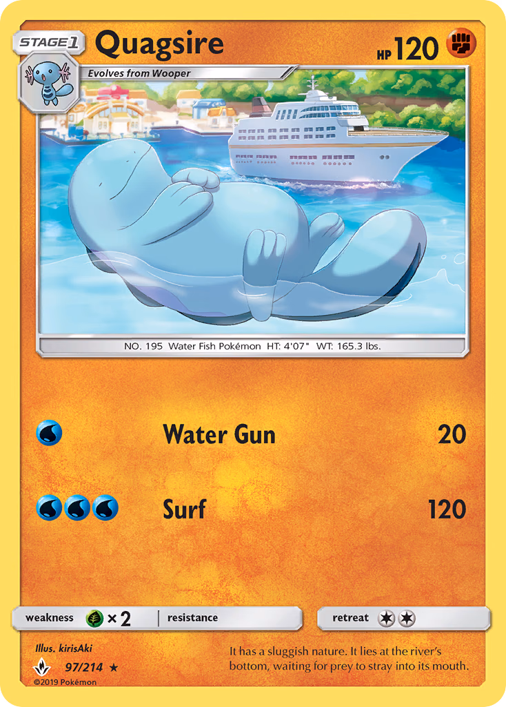 Quagsire Pokemon card (97/214, Unbroken Bonds)