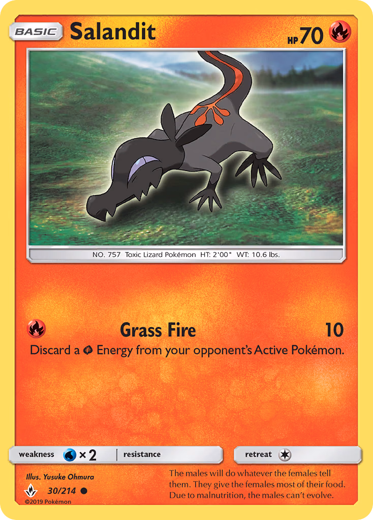Salandit Pokemon card (30/214, Unbroken Bonds)