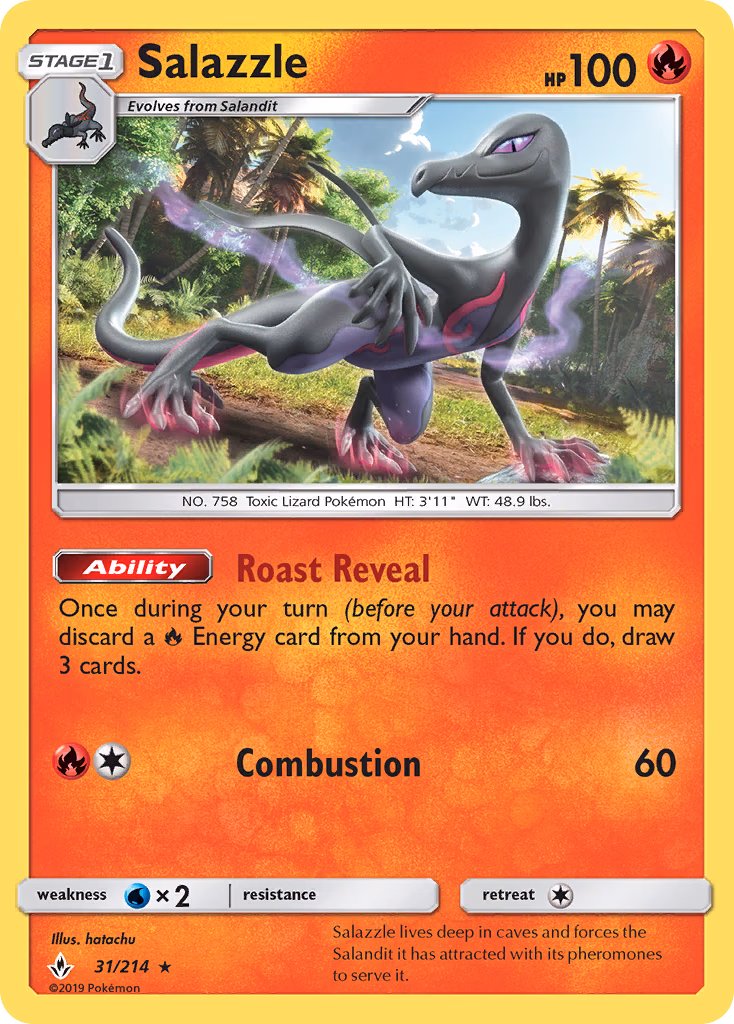 Salazzle Pokemon card (31/214, Unbroken Bonds)