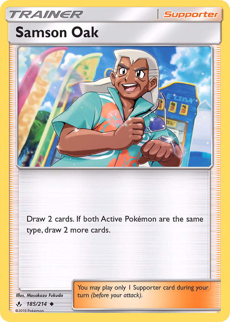 Samson Oak Pokemon card (185/214, Unbroken Bonds)
