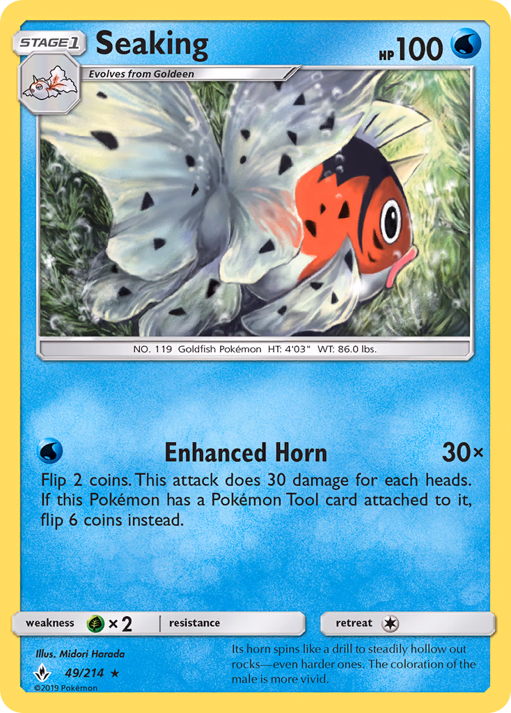 Seaking Pokemon card (49/214, Unbroken Bonds)
