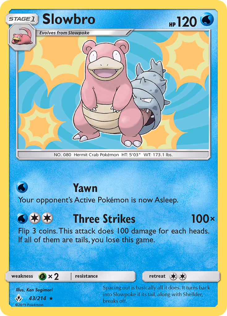 Slowbro Pokemon card (43/214, Unbroken Bonds)