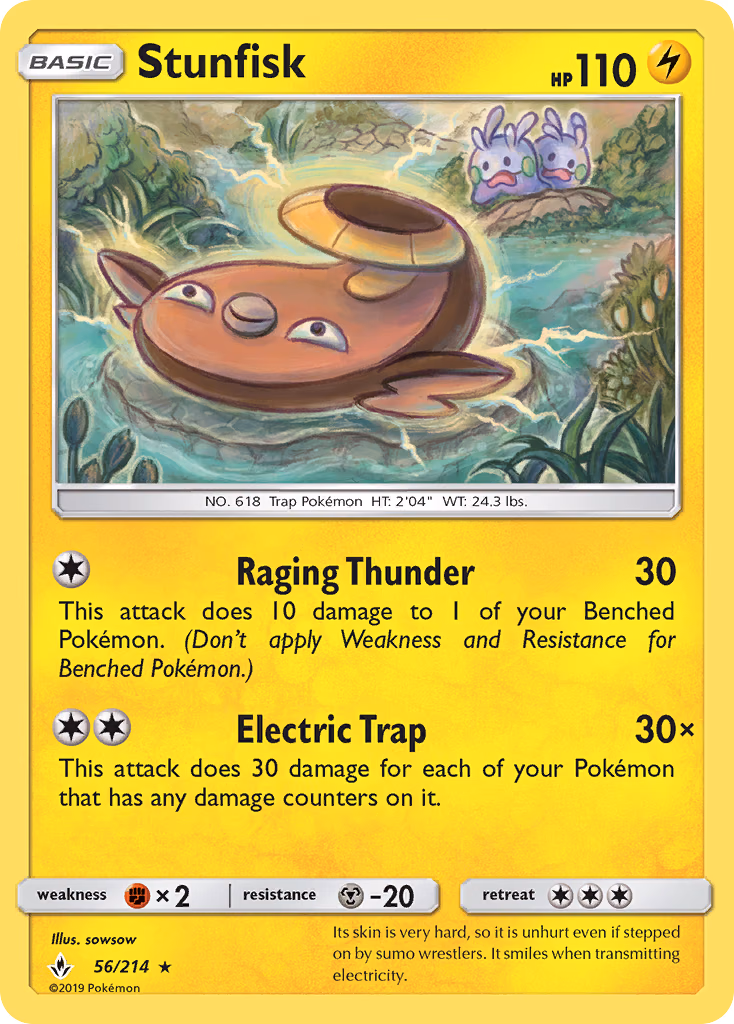 Stunfisk Pokemon card (56/214, Unbroken Bonds)