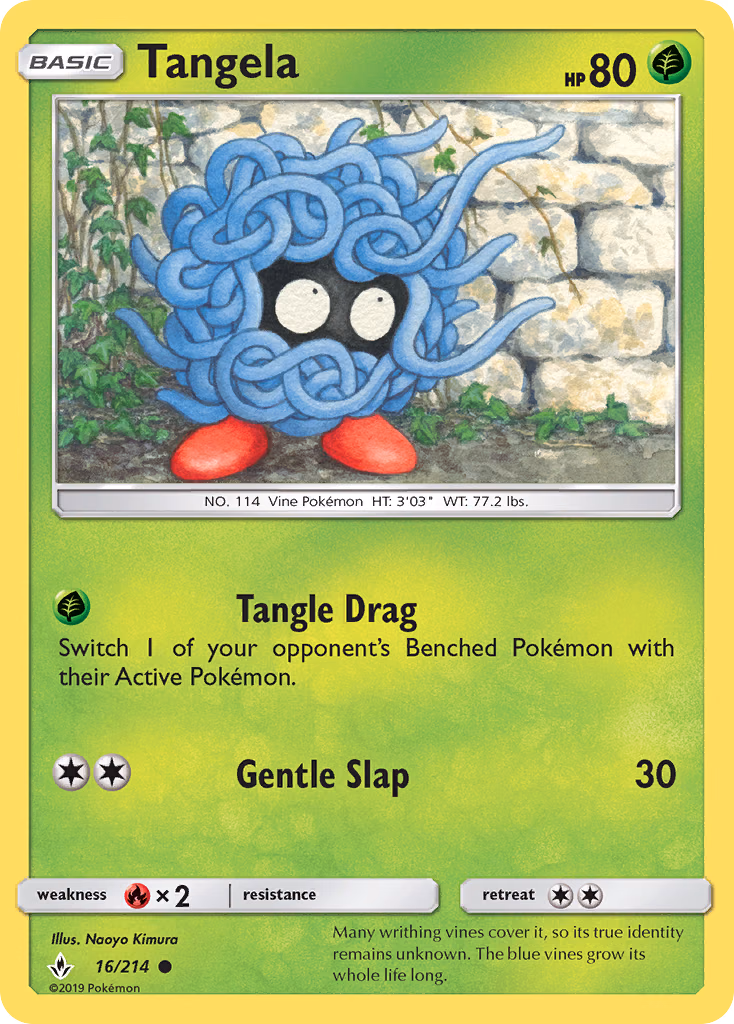 Tangela Pokemon card (16/214, Unbroken Bonds)
