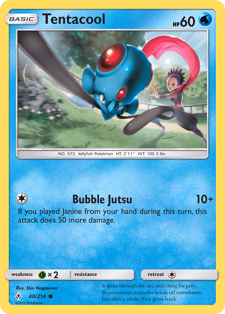 Tentacool Pokemon card (40/214, Unbroken Bonds)