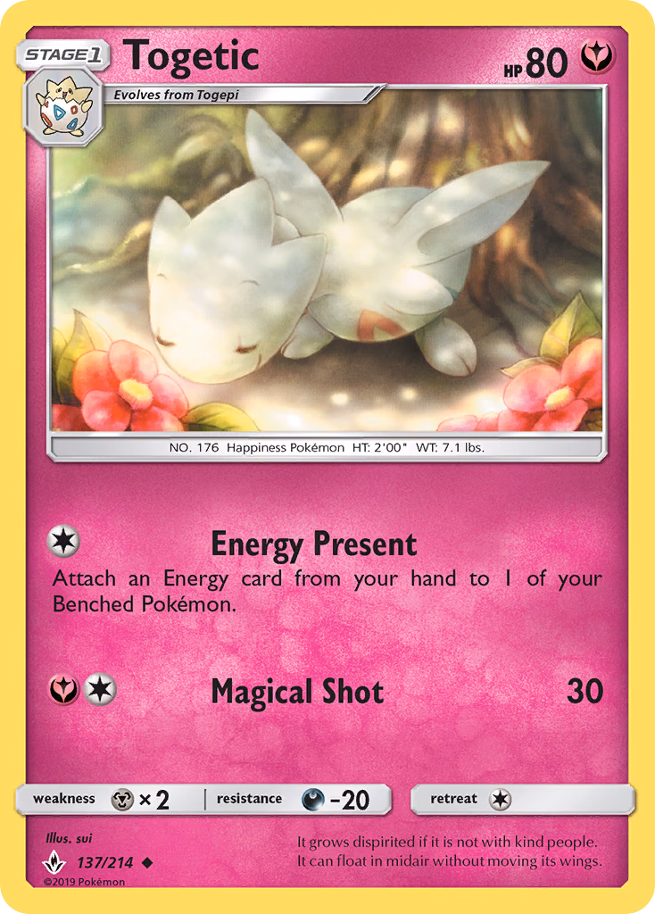 Togetic Pokemon card (137/214, Unbroken Bonds)