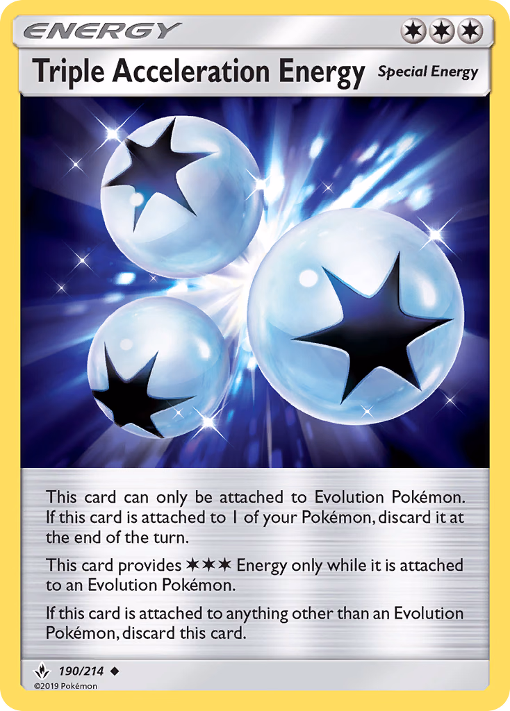 Triple Acceleration Energy Pokemon card (190/214, Unbroken Bonds)
