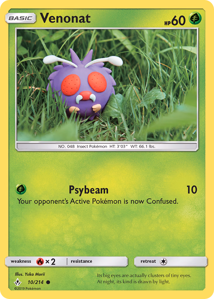 Venonat Pokemon card (10/214, Unbroken Bonds)