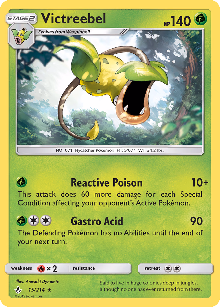 Victreebel Pokemon card (15/214, Unbroken Bonds)