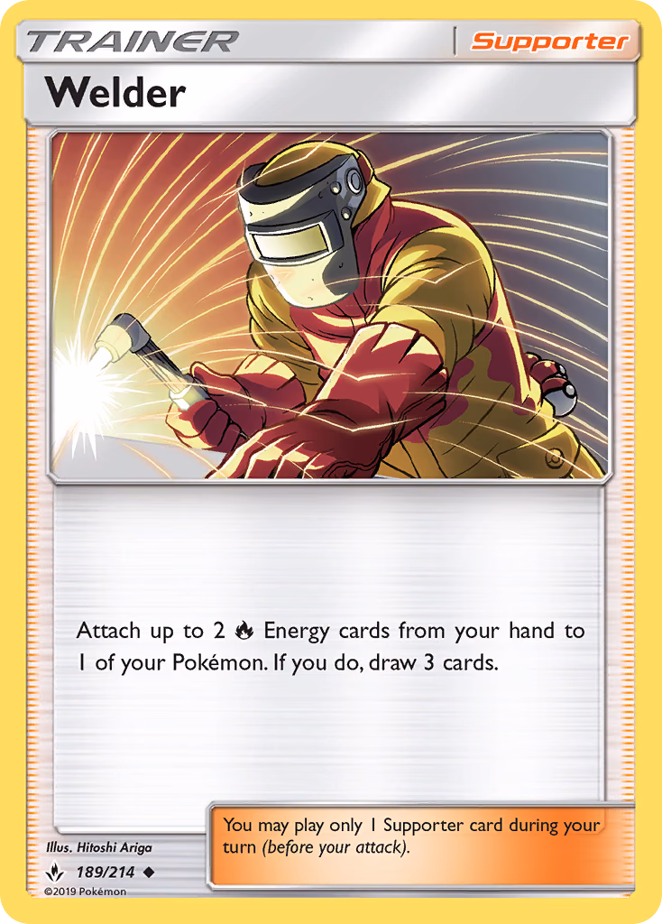 Welder Pokemon card (189/214, Unbroken Bonds)