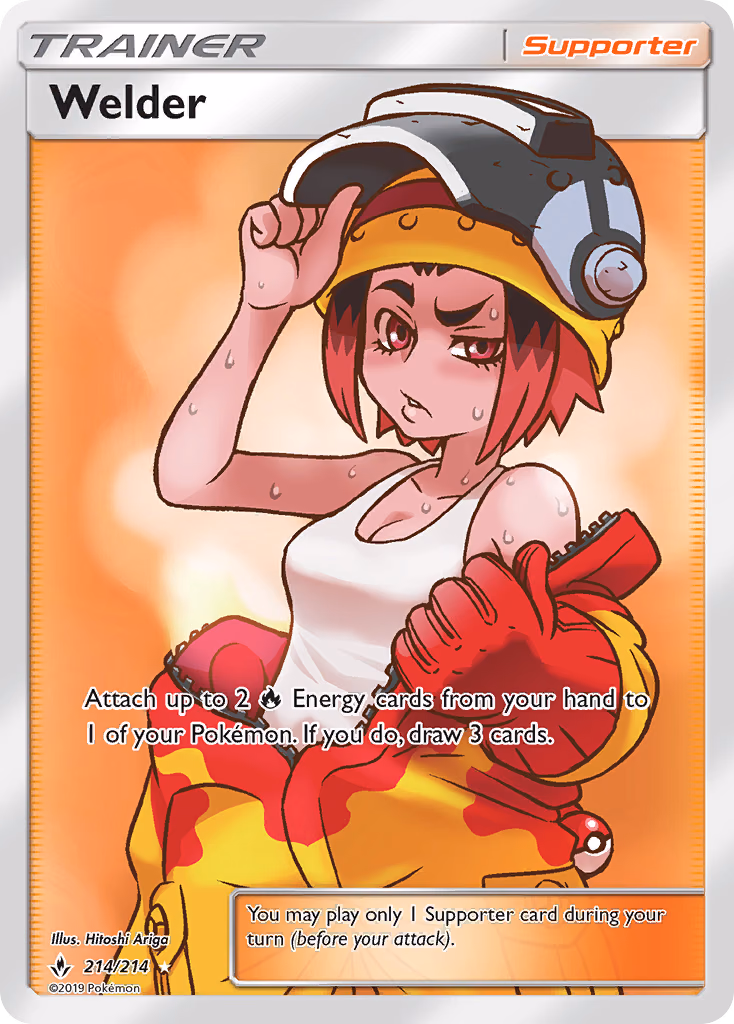Welder Pokemon card (214/214, Unbroken Bonds)