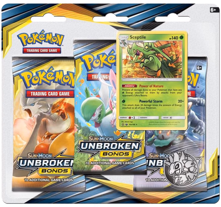 Pokemon Unbroken Bonds 3 Pack Blister [Sceptile]