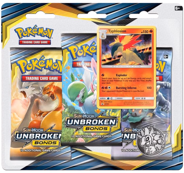 Pokemon Unbroken Bonds 3 Pack Blister [Typhlosion]