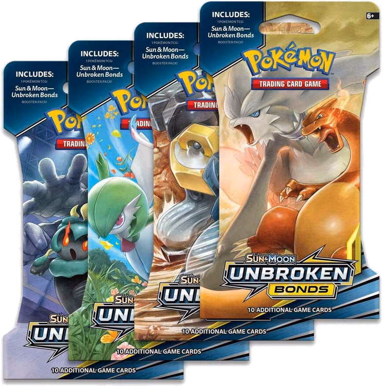 Pokemon Unbroken Bonds Sleeved Booster Pack Art Bundle [Set of 4]