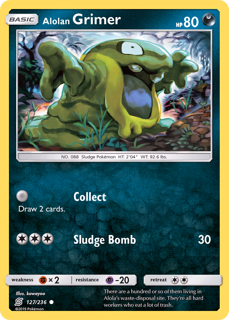 Alolan Grimer Pokemon card (127/236, Unified Minds)