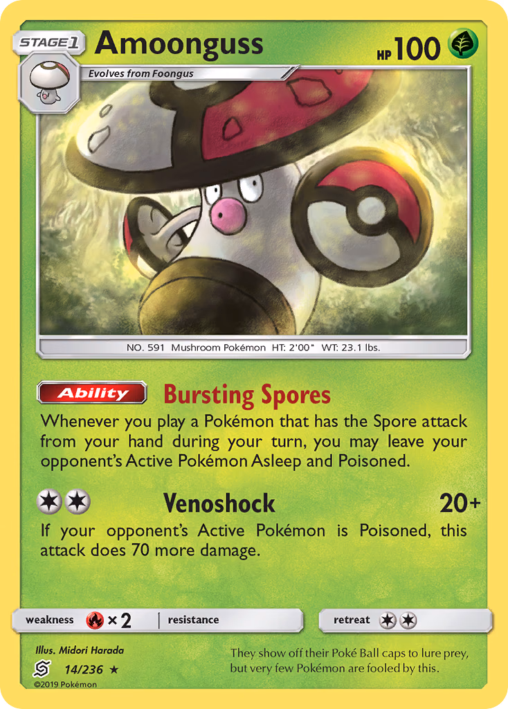 Amoonguss Pokemon card (14/236, Unified Minds)