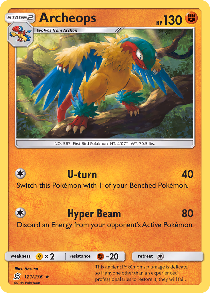 Archeops Pokemon card (121/236, Unified Minds)