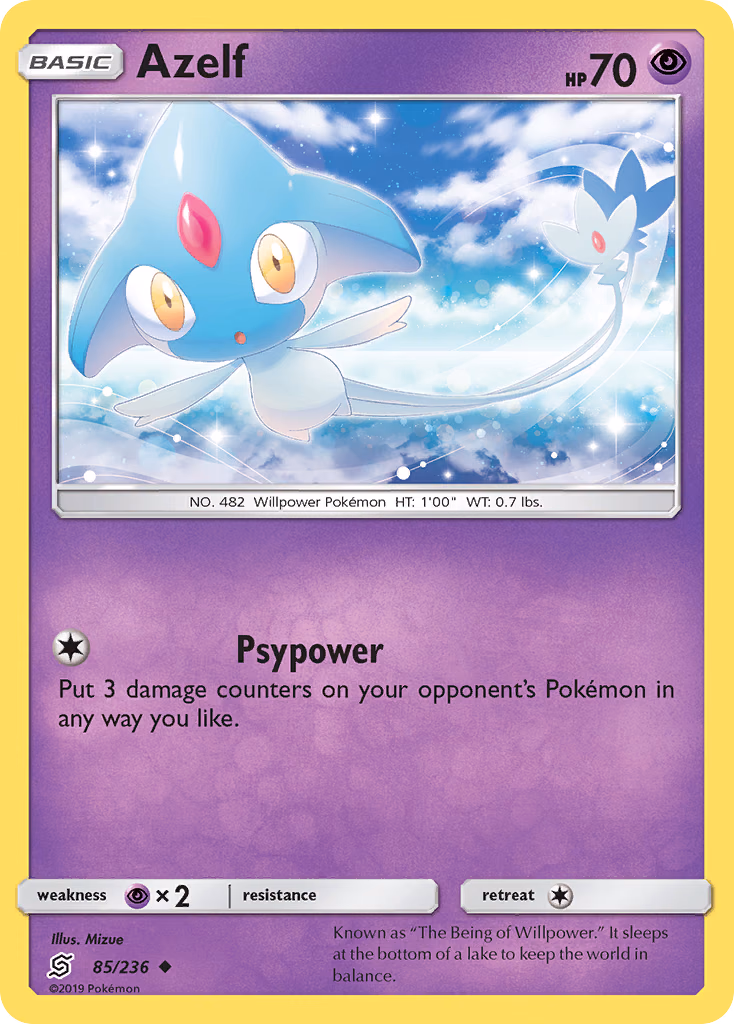 Azelf Pokemon card (85/236, Unified Minds)