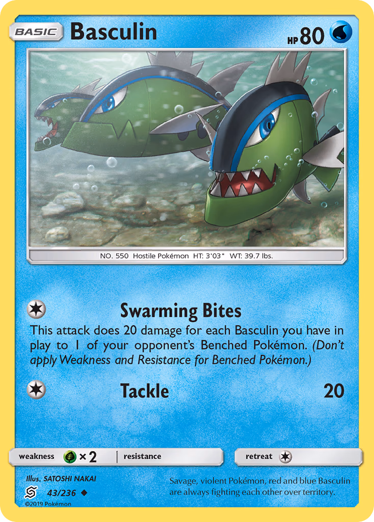 Basculin Pokemon card (43/236, Unified Minds)