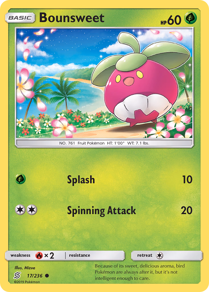 Bounsweet Pokemon card (17/236, Unified Minds)