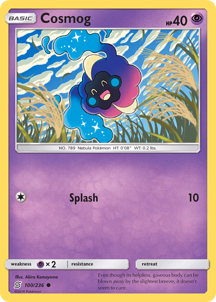 Cosmog Pokemon card (100/236, Unified Minds)