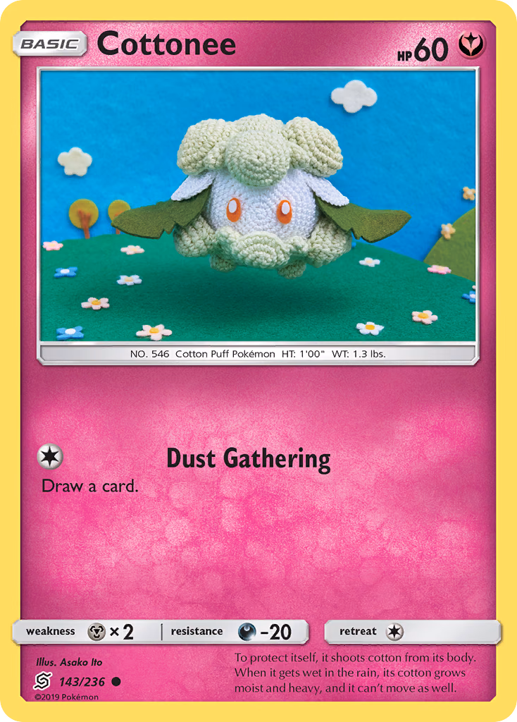 Cottonee Pokemon card (143/236, Unified Minds)