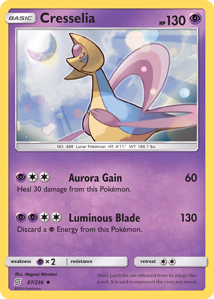 Cresselia Pokemon card (87/236, Unified Minds)