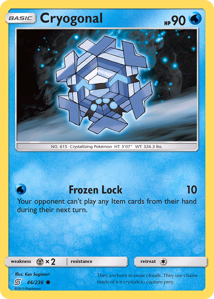 Cryogonal Pokemon card (46/236, Unified Minds)