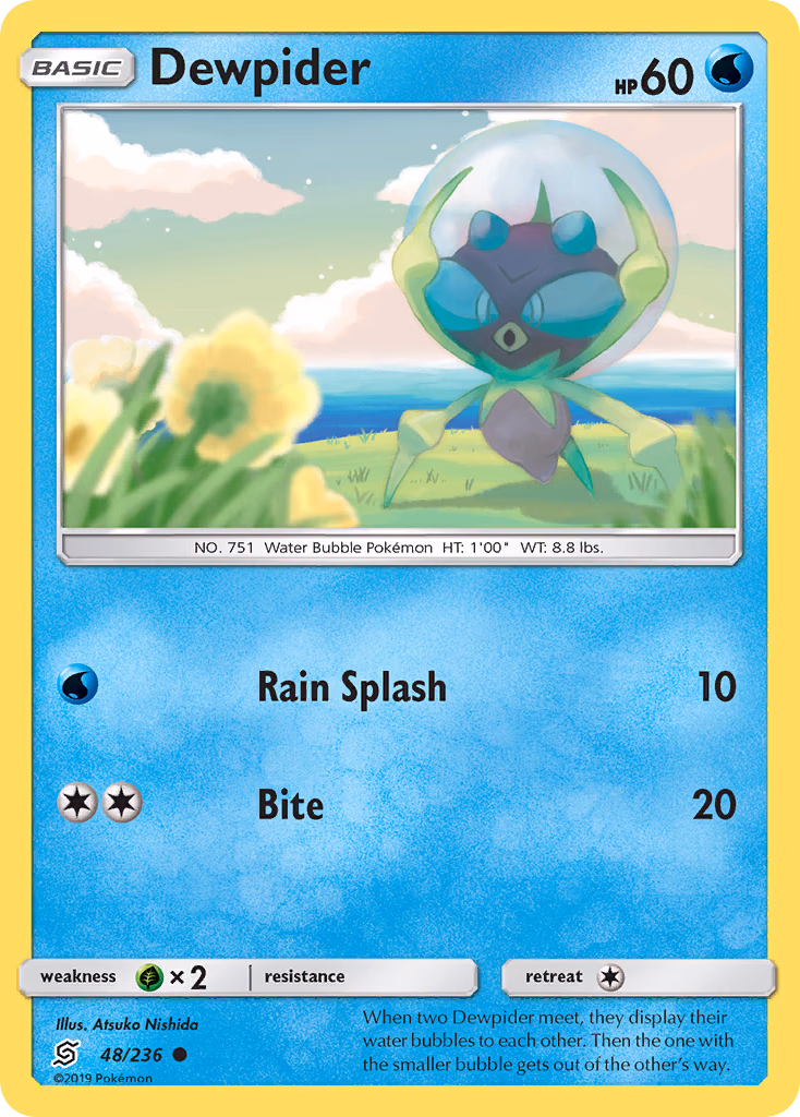 Dewpider Pokemon card (48/236, Unified Minds)