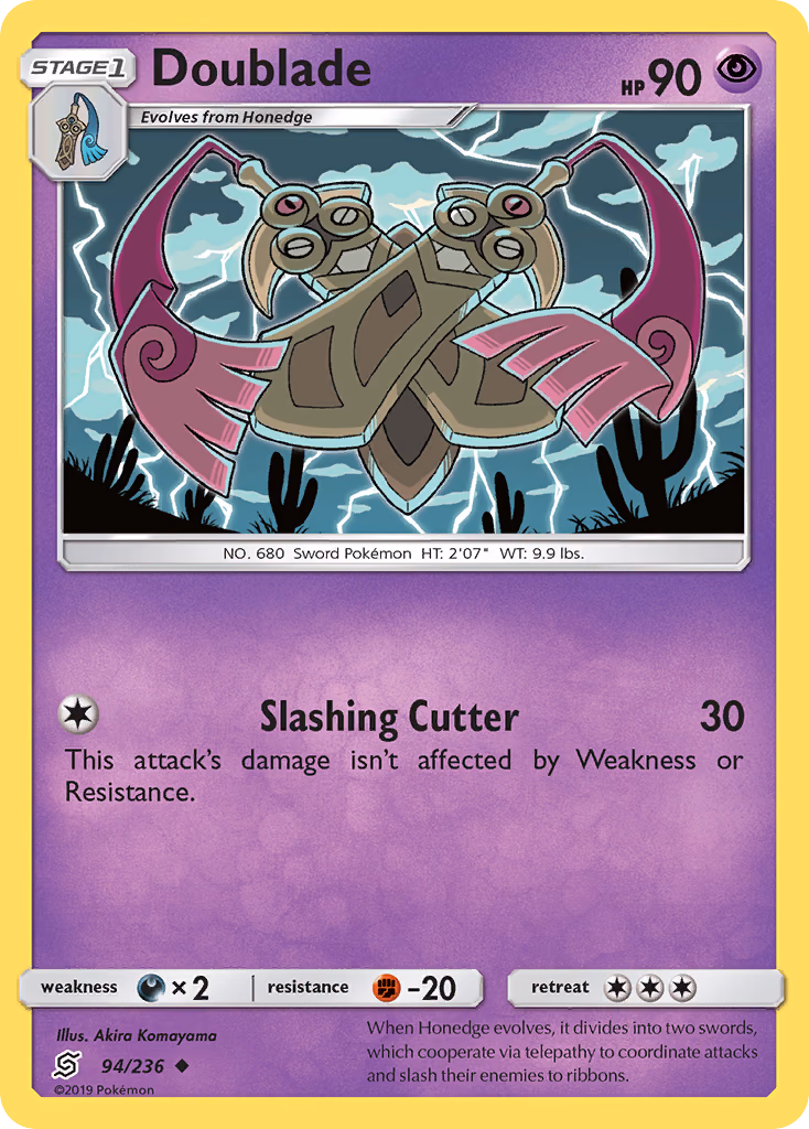 Doublade Pokemon card (94/236, Unified Minds)