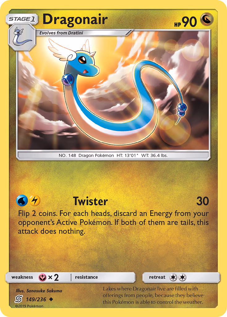 Dragonair Pokemon card (149/236, Unified Minds)
