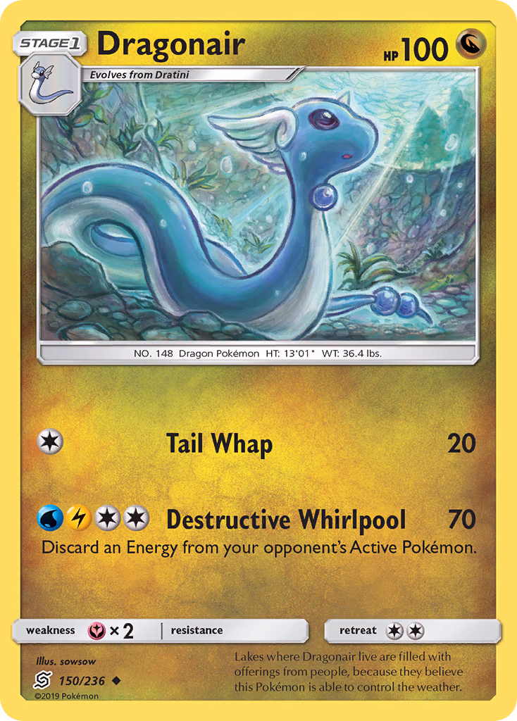 Dragonair Pokemon card (150/236, Unified Minds)