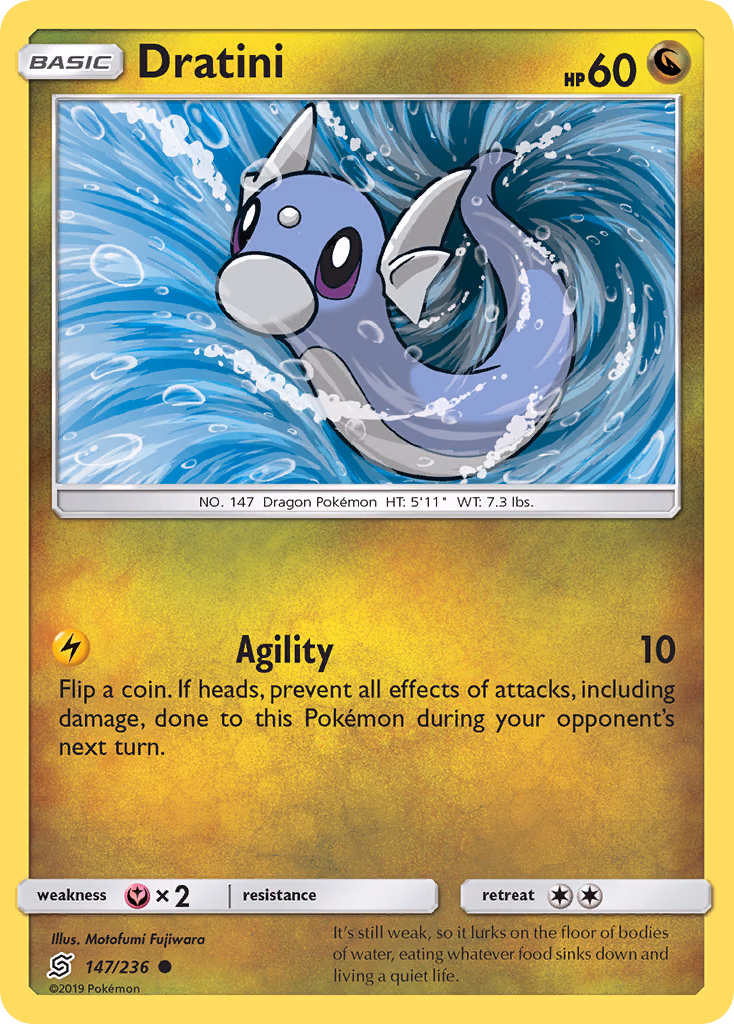 Dratini Pokemon card (147/236, Unified Minds)