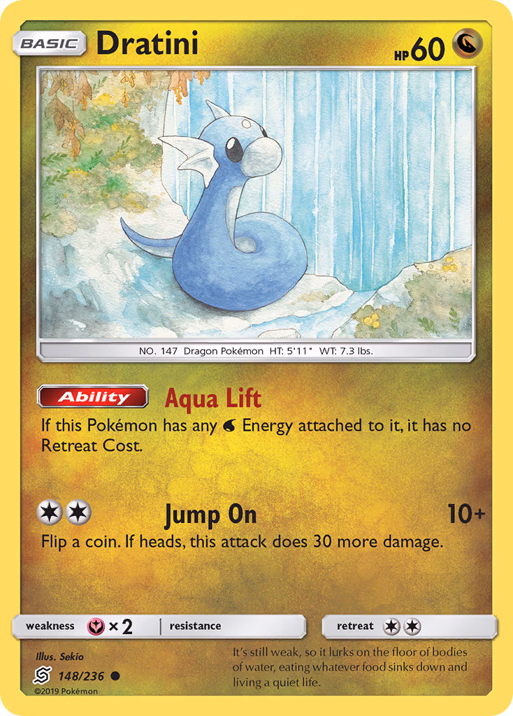 Dratini Pokemon card (148/236, Unified Minds)