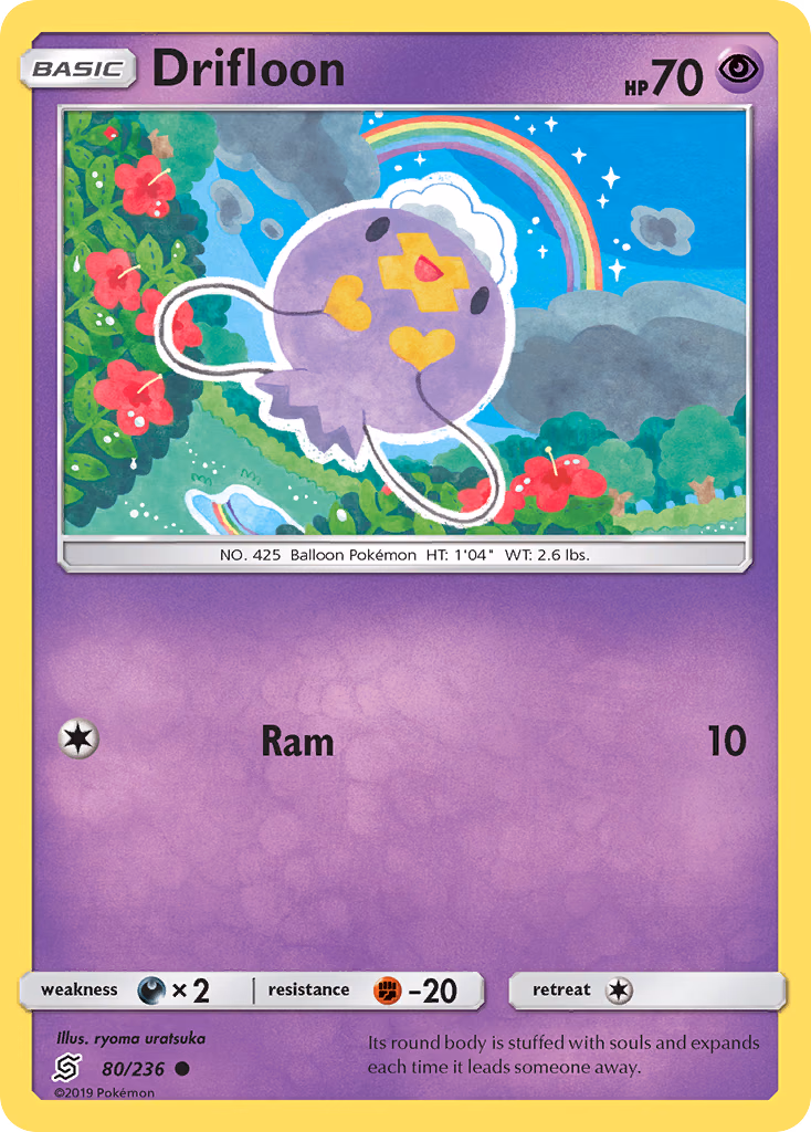 Drifloon Pokemon card (80/236, Unified Minds)