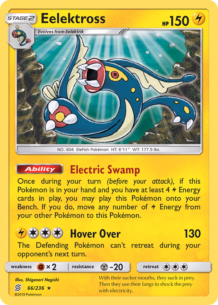 Eelektross Pokemon card (66/236, Unified Minds)
