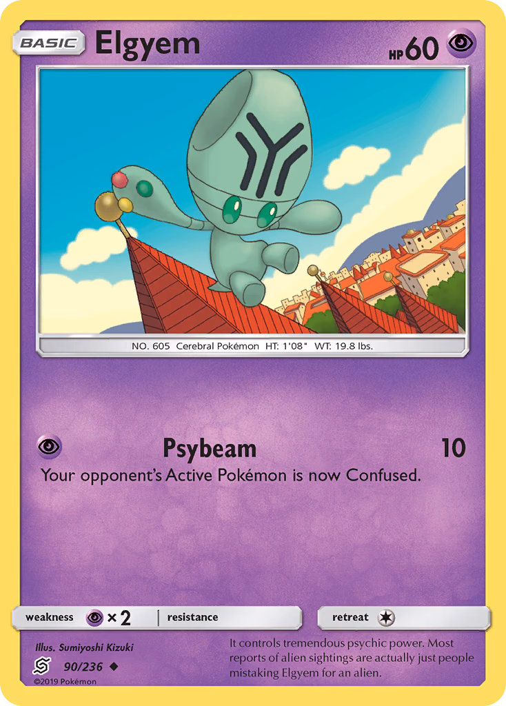 Elgyem Pokemon card (90/236, Unified Minds)