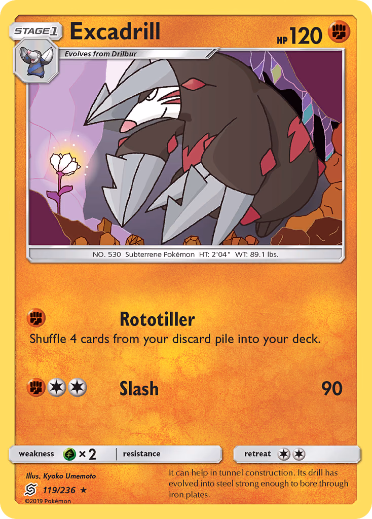 Excadrill Pokemon card (119/236, Unified Minds)