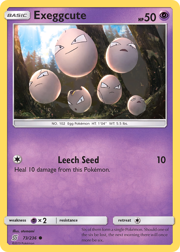 Exeggcute Pokemon card (73/236, Unified Minds)